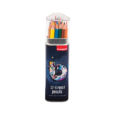 BRUYNZEEL – Etui de 12 crayons de couleur + 6 gratuits