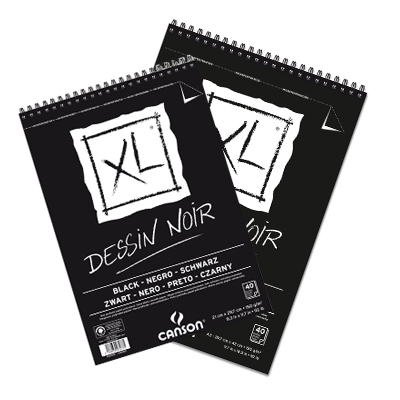 CANSON – Bloc spiralé 40 feuilles XL noir 150g