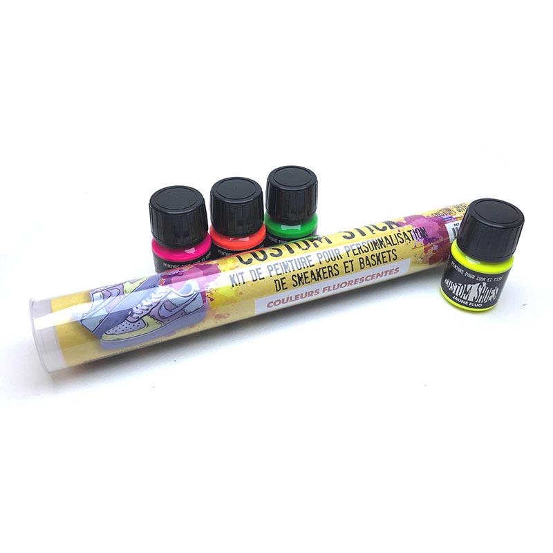 CUSTOM SHOES – Set de peinture pour cuir – couleurs fluos