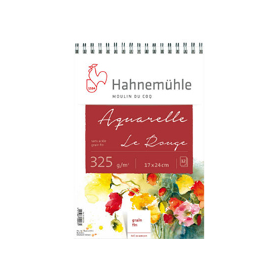 HAHNEMÜHLE – Bloc spiralé aquarelle Le Rouge grain fin 325g